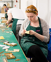 Student in a model building workshop