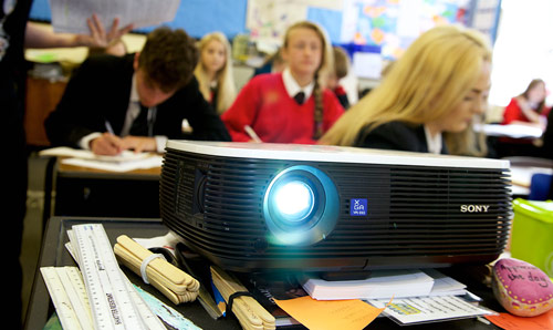 Projector in classroom