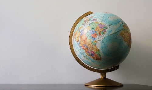 A globe of the world.