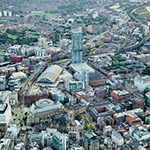 View of Mnachetser centre from the air
