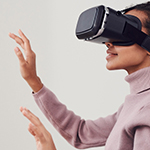 Woman using a VR headset