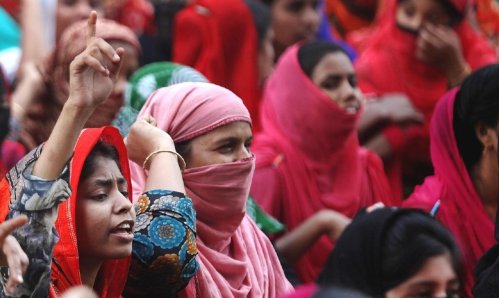 Crowd of women at a rally