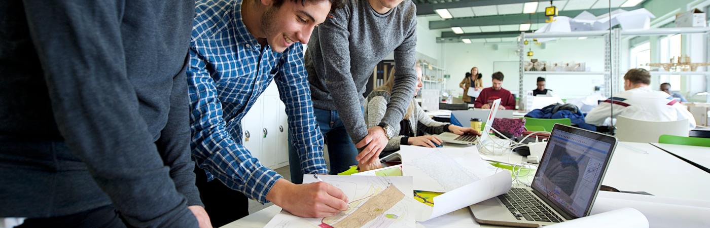 Architecture students in workshop