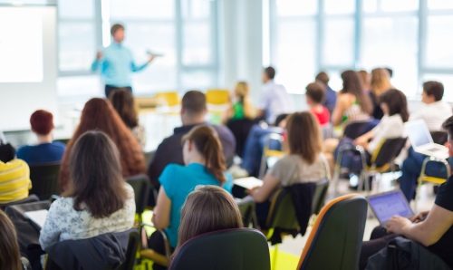 group of people in a lecture 