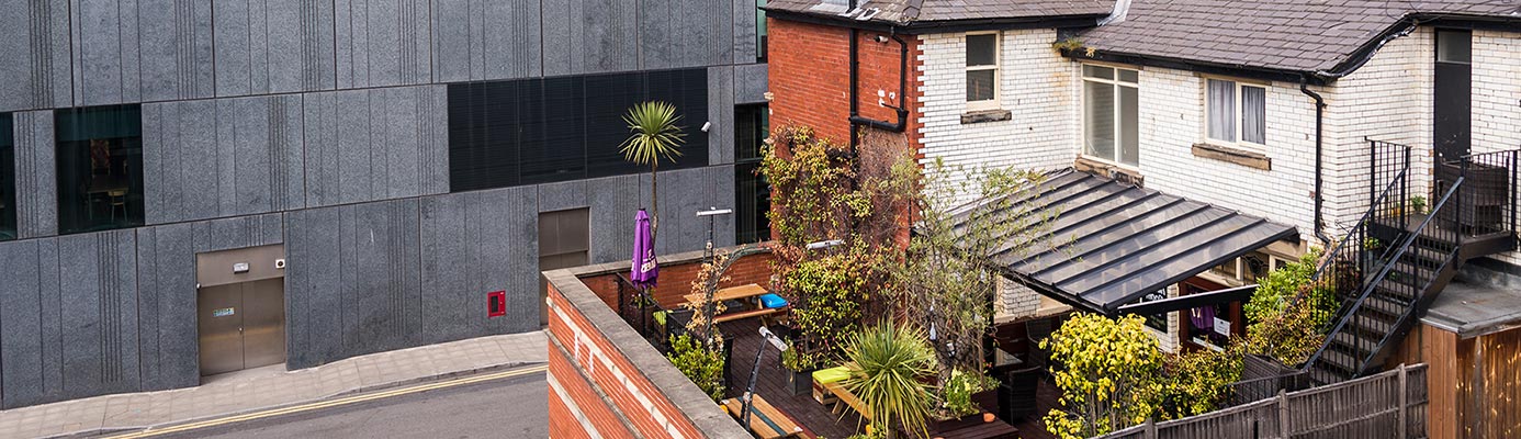 Urban garden space in city centre