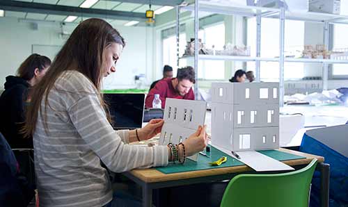 Planning and Environmental Management student at The University of Manchester's B.15 Modelmaking Workshop.