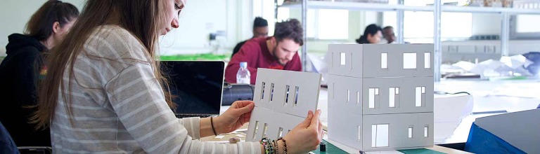 Student in The University of Manchester's B.15 Modelmaking Workshop.