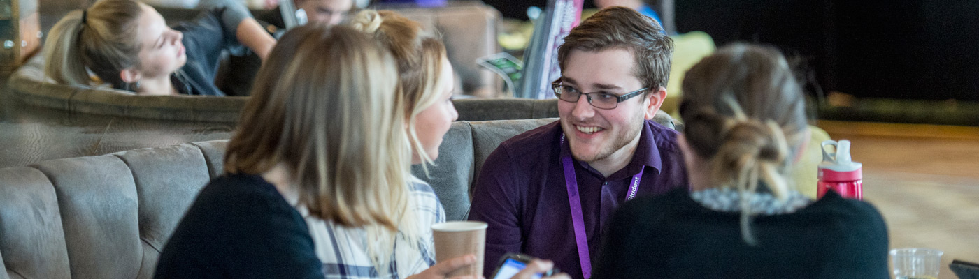 Students talking in the student union